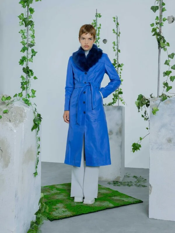 MYNA LEATHER FUR COAT